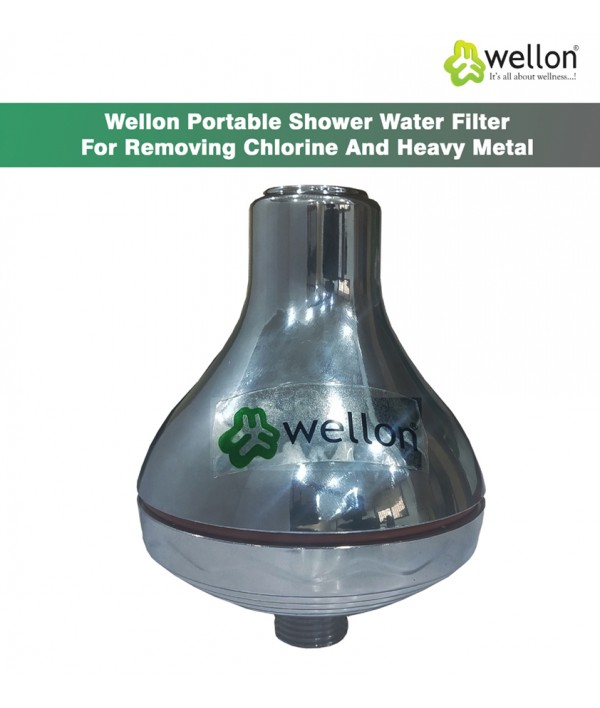 Wellon Portable Shower Water Cartridge Filter for Removing Chlorine, Heavy Metals and Making Hard Water Soft